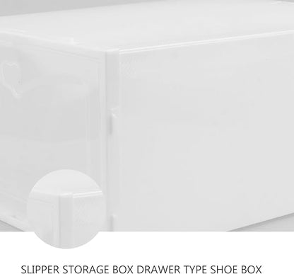 Gadpiparty 2pcs Male Shoe Storage Boxes Thickened Plastic Stackable Footwear Organizer with Flip-top Compartment for Home Closet Storage