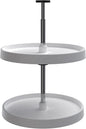 Rev-A-Shelf 2 Tier Full-Circle Lazy Susan for Corner Wall Cabinets Plastic 18" Double Shelf Swivel Kitchen Spice/Can Organizer, White, 3072-18-11-52