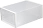 Flip-on Shoe Cabinet Stackable Plastic Shoe Organizer Clear Overlapping Shoes Case for Sneakers Sandals Home Storage 12.99X9.05X5.51In