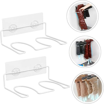 2Pcs Wall Mounted Shoe Rack Compact Storage Organizer for Entryway Bathroom Stylish White Hanging Shelf for Boots Shoes Space Saving for Home