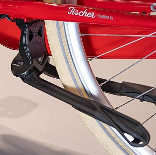Fischer Jumbo Two-Legged Stand, Bicycle Stand Suitable for Bicycles from 27-28 Inches, Suitable for E-Bikes, Transport Bikes, Tandem and Bicycles, Load Capacity 80 kg, Black