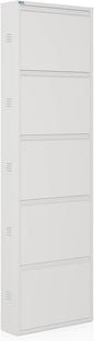 CEHA 5 Tier Metal Shoe Cabinet with Cover, Durable Shoe Storage Organizer for Entryway, Space Saving Shoe Shelf Closet with Side Ventilation Holes, 5.91" x 66.5" x 19.68", White