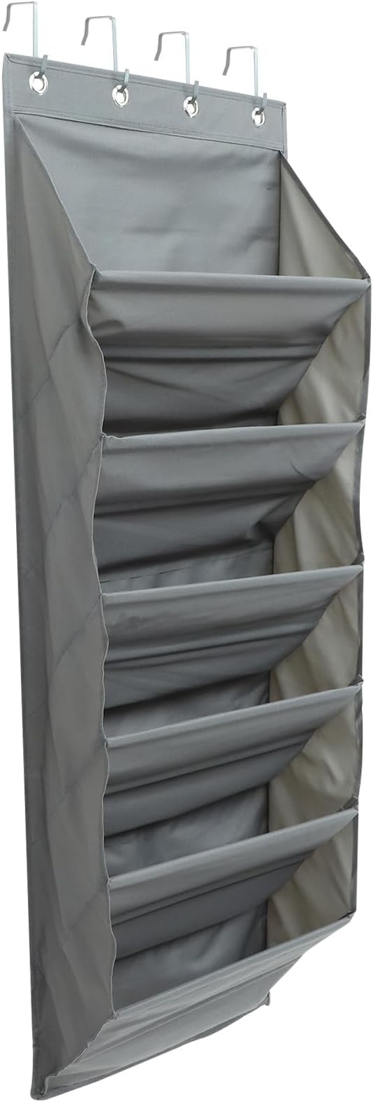 Hanging Storage Pouch for Door Back with Hooks Grey Organizer Bag Breathable Foldable Shoe Holder for Dormitory Bathroom Kitchen Large Capacity Container