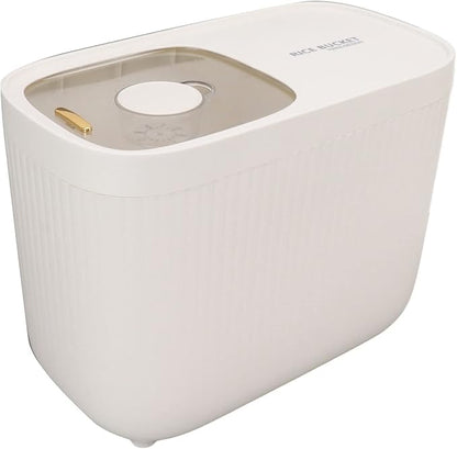 Diydeg Rice Storage Container, Large Plastic Rice Dispenser Cereal Dispenser, Food Storage Containers with Transpartent Airtight Lids and Rice Bowl for Rice Flour Cereal Bread Pantry (White)