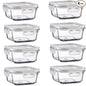 16oz Square Glass Food Storage Containers With Lids, 2 Cup Square Glass Food Containers With Lids, BPA free Small Meal Prep Bowls for leftovers, Dishwasher, Freezer Safe (8Pack)