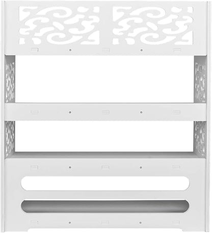 4 Tier Wood-Plastic Board Shoe Rack,Narrow Vertical Shoe Rack,Freestanding Shoe Organizer Shelf,Shoe Rack Storage Organizer,with Shelves,for Closet, Entryway, Front Door Entrance, Hallway (White)