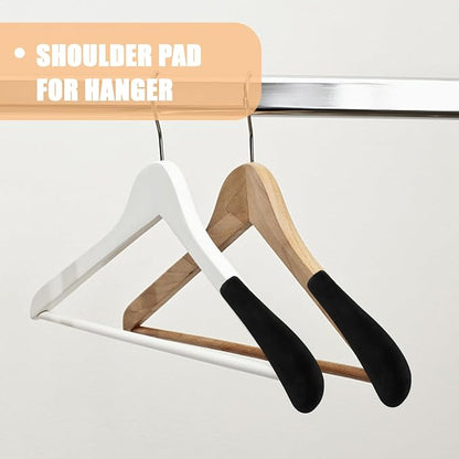DOITOOL 10Pcs Velvet Hangers Shoulder Form Hanger Shoulder Pads Black Protectors 0.2 Inch Wide Non-Slip Shaper for Velvet Flocking s
