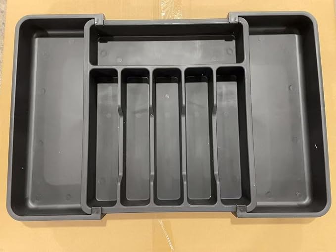 Expandable Drawer Organizer for Kitchen Utensils – Adjustable Silverware Organizer Tray with 8 Compartments for Kitchen Drawer Storage