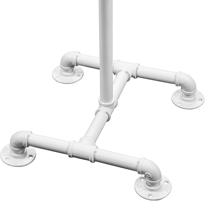 MyGift Hat Organizer Rack, Freestanding Baseball Cap Holder Display, Cowboy Hat Tree Entryway, Decorative Pipework Stand with 10 Hooks, Industrial White Metal, Round Rustic Burnt Wood