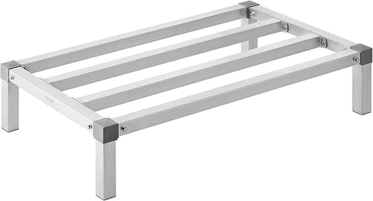 VEVOR Aluminum Dunnage Rack, 36” x 20” Commercial Food Floor Rack, 8” Off The Floor, 1000 lbs Capacity All-Welded Aluminum Storage, for Storage in Restaurants, Kitchens, Garages and Vehicles