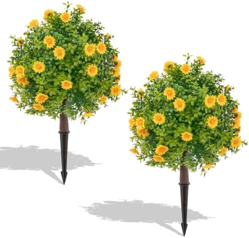 Topotdor Artificial Boxwood Topiary Ball Tree,UV Resistant Fake Shrubs by Topotdor