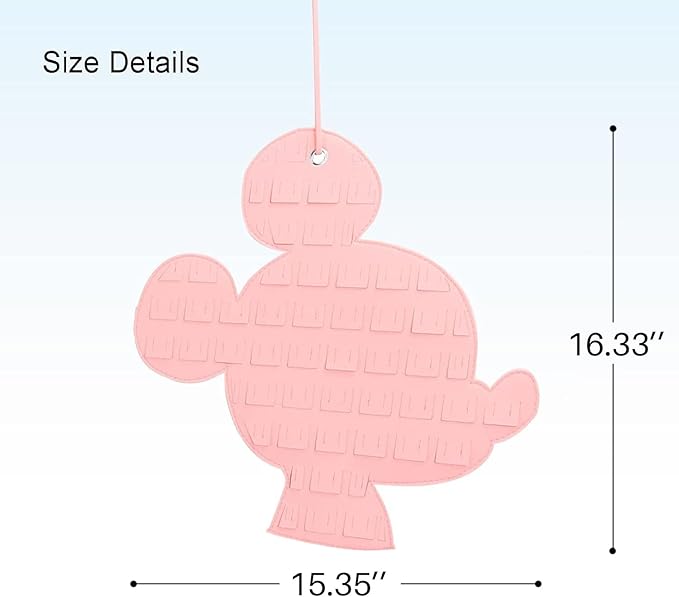 Hanging Brooch Organizer - Enamel Pin Display, Cute Cartoon Shape Storage Holder for Brooch Pins (Black + Pink)