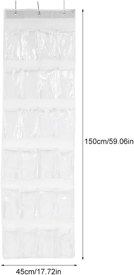 Wisecoco 24-Pockets Over The Door Shoes Organizer, Space Saving Hanging Storage Bags Closet Storage Rack Hangs on Closets for Shoes, Sneakers