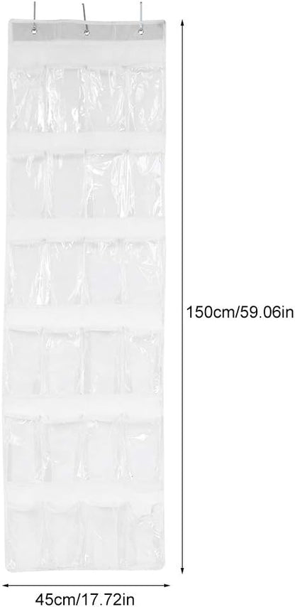 Wisecoco 24-Pockets Over The Door Shoes Organizer, Space Saving Hanging Storage Bags Closet Storage Rack Hangs on Closets for Shoes, Sneakers