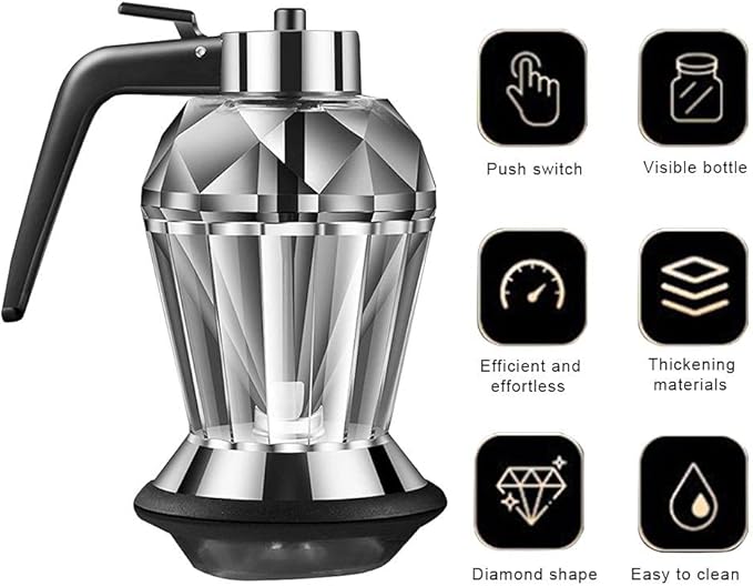 Glass Honey Dispenser - BPAFree Kitchen Tool with 200ML Capacity, Gravity Feeding System, Multifunctional Syrup Dispenser for Honey, Oil, and Seasoning (#1) (#1)