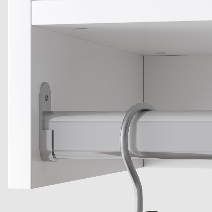Modular Closet System, 52" Wide Organizer With Towers and Hanging, Wood Tower Storage for Walk In Closets, Wall Mounted Wardrobe Kit, Bedroom, White