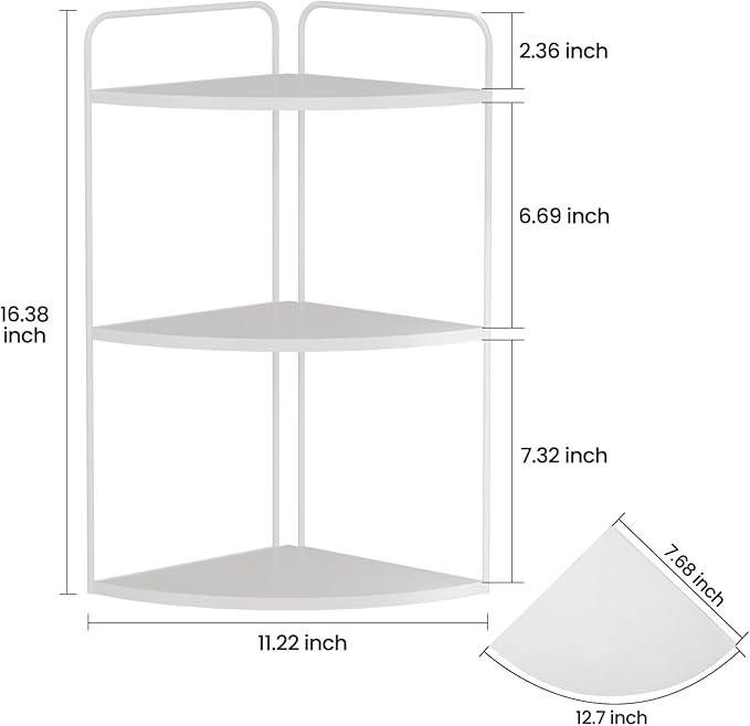 Forest Angle Bathroom Counter Organizer,Countertop Organizer,Vanity Organizers,Bathroom Storage,Bathroom Sink Caddy,Counter Shelf,Corner Counter,Corner Shelves(White)