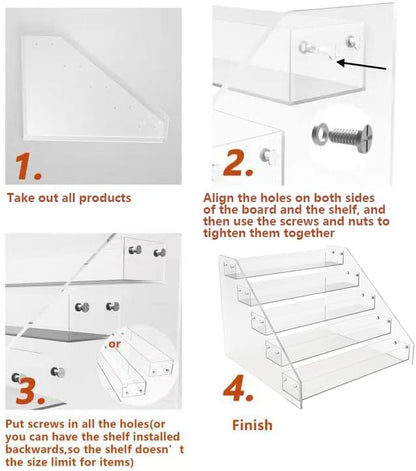PMMASTO Tiered Spice Rack, Seasoning Organizer, Clear Acrylic Vertical Shelves Can Organizer for Countertop, Cabinet, Pantry, Kitchen Organization and Storage - 6 Tier | Vertical Shelves, Can Organizer, for Countertop, Cabinet, Pantry