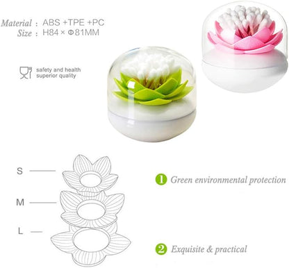 2 Pack Creative Lotus Cotton Swab Holder Q-Tips Toothpicks Holder Table Decorate Cotton Bud Storage Box Organizer