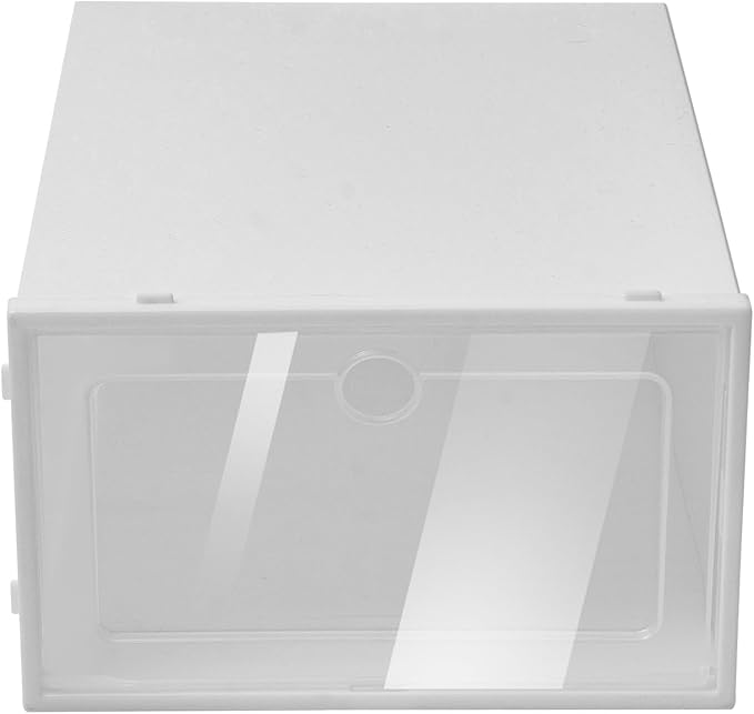 24 Piece Stackable Shoe Box, Suitable for Wardrobe Transparent Cabinet, Plastic Rack, White Pp Storage Drawer with Ventilation Holes, 13x9.1x5.5 Inches Per Part