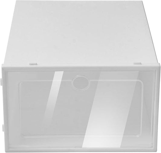 24 Piece Stackable Shoe Box, Suitable for Wardrobe Transparent Cabinet, Plastic Rack, White Pp Storage Drawer with Ventilation Holes, 13x9.1x5.5 Inches Per Part