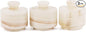 MARBLOUS KRAFTS 3" White Onyx Marble Salt Cellars with Lids, Flaky Salt Holder, Spice Container, Sugar Jar for Countertop, Set of 3 Kitchen Storage Bowls, Perfect Mother’s Day Gift for Her