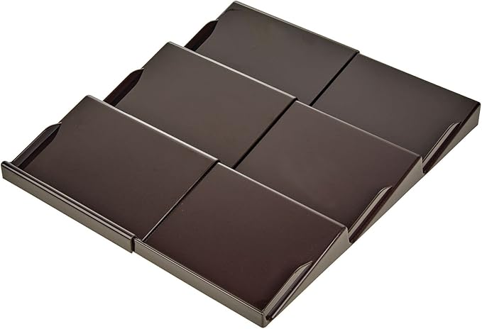 mDesign Expandable Plastic Deluxe Spice Rack, Drawer Organizer for Kitchen Cabinet Drawers, 3 Tier Slanted for Spice Jars, Food Seasoning Bottle Storage, Ligne Collection - Bronze