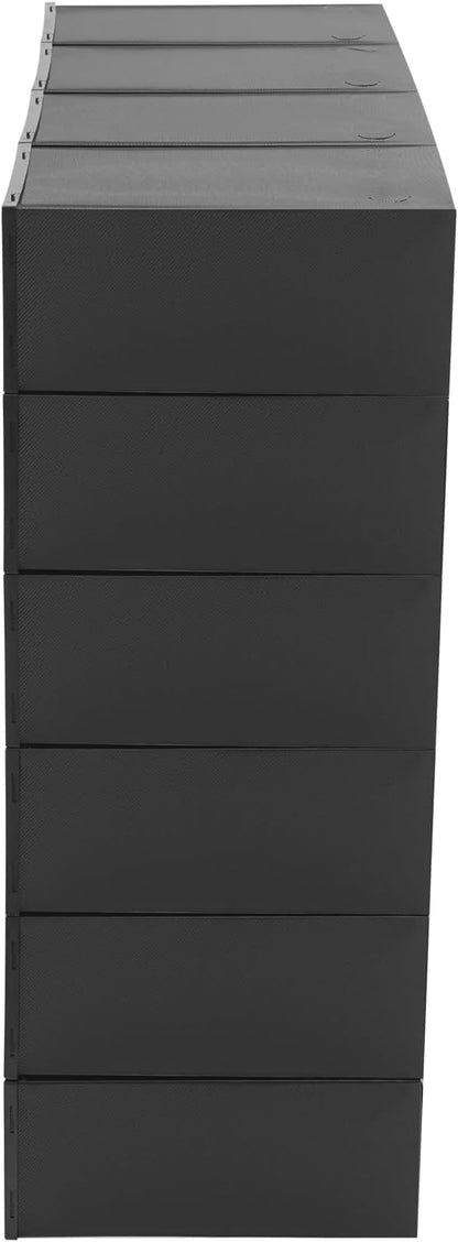Shoe Storage, 24 Pack Shoe Organizer for Closet, Black Plastic Stackable Shoe Storage Boxes for Cabinet, Bedroom, Living room, Balcony, Black