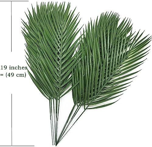 Artificial Tropical Palm Leaves Stems 12 Pcs, Fake Monstera Plants Areca Leaf Plants Faux Greenery Bushes Realistic Farmhouse Plant for Home Kitchen Garden Bathroom Decor Outdoor Indoor Decoration - Image 6