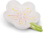 Ceramic Soap Dish Holder for Bathroom, Flower Bar Holder for Shower, Easy Cleaning Saver Tray Decoration for Bathroom, Sinks, Kitchen (White)