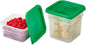 Cambro Food Storage Container with Lid (Microwave Safe and BPA-Free) - 2 Pack - Classic Series Square with Green Lid - 2 and 4 QT (Quart) - Commercial Grade for Food Prep (Translucent)