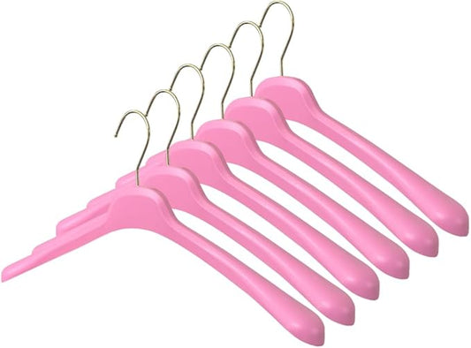 All Hung Up Plastic Coat Hangers, Color Clothes Hangers - Pink (100pk)