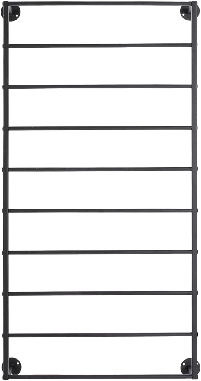 Wall Mounted Scarf Rack 10 Tier Scarf Display Stand Black Metal Scarf Holder Organizer Rack Commercial Clothing Store Wall Mounted Ribbon Storage Rack for Towel Scarf Ribbon