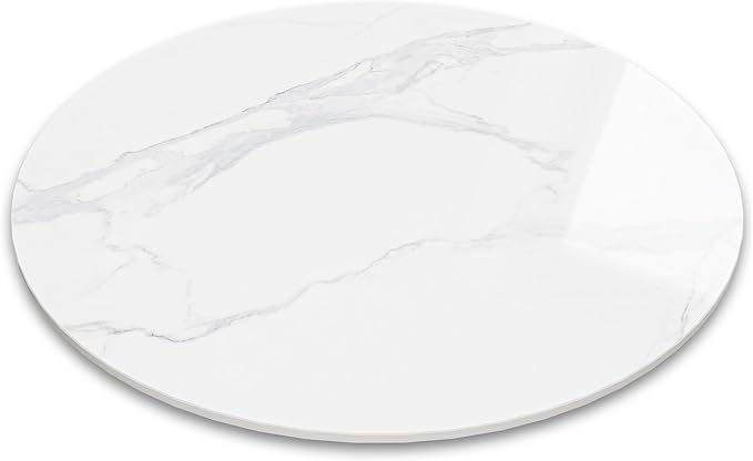 15.7" Lazy Susan Turntable – 360° Sinteredstone Silent Anti-Slip Turntable, Table Top Centerpiece for Kitchen, Pantry, Spice Rack, Refrigerator & Dining Table, White
