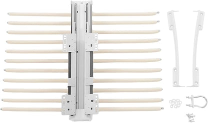 Pull Out Trousers Rack 22 Arms Closet Pants Hanger Bar Stainless Steel Hanger Rail Extendable Trousers for Clothes Towel Scarf Trousers Tie 18x23in (Beige, 22 Arms)