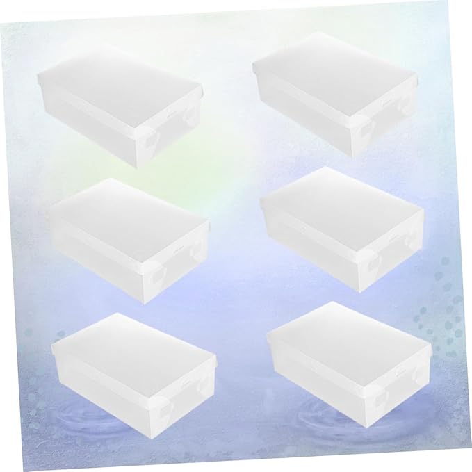SOLUSTRE 6pcs Shoes Storage Box Lids Plastic Flip Storage Cases for Home Closet Cubbies