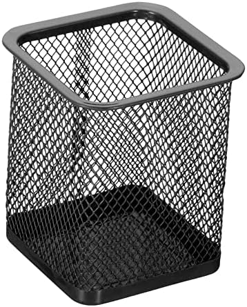 PATIKIL Mesh Pen Holder, Pencil Holder Pencil Basket Pen Cup Locker Organizer Square Makeup Brush Holder for Desk Accessories, Black by PATIKIL