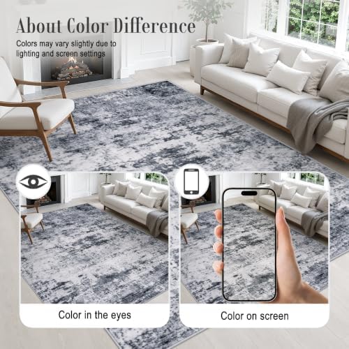 3x10 Washable Runner Rug：Modern Abstract Kitchen Soft Carpet Grey - Image 6