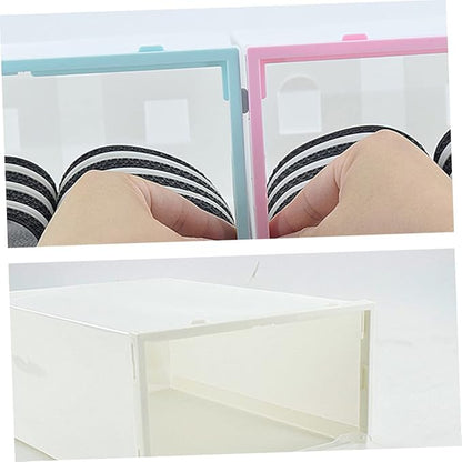 Hemobllo 6PCS Thickened Shoe Boxes Plastic Shoe Organizers Stackable Design for Footwear Storage for Sneakers Boots and Heels for Closet Organization