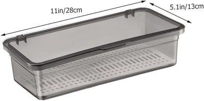 Chopsticks Storage Box with Draining Plate 6-Pack Kitchen Organizer Visible Utensil Holder for Chopsticks Spoons Forks Silverware Home Supply