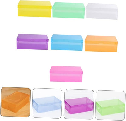 Happyyami Stackable Shoe Storage Boxes Lids 7 Pack Plastic Shoeboxes for Sneakers Cardboard Storage Cases for Home Use