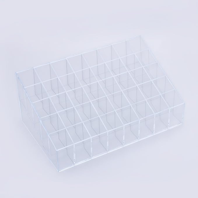Benbilry Acrylic Lipstick Organizer, 40 Slot Display Rack - 8 x 5 Arrangement, Holds Lipstick, Brushes, Bottles & More