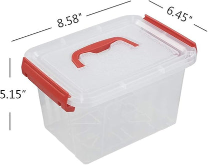 Kiddream 3 Quart Small Plastic Box, Storage Containers with Lids Set of 6
