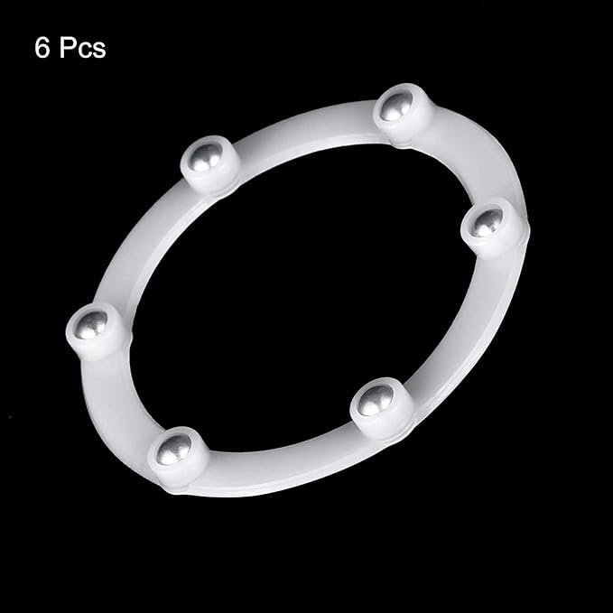 MECCANIXITY 2.7inch Rotating Swivel Stand with Steel Ball Bearings Annular Lazy Susan Base Turntable for Kitchen Corner Cabinets, 69 x 55mm White Pack of 6