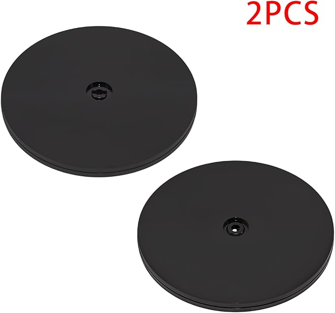 2 Pcs Black 7 inch Acrylic Lazy Susan Rotating Turntable Organizer Bearings - Round Swivel Plate for Spice Rack, Table, Cake, Kitchen Pantry