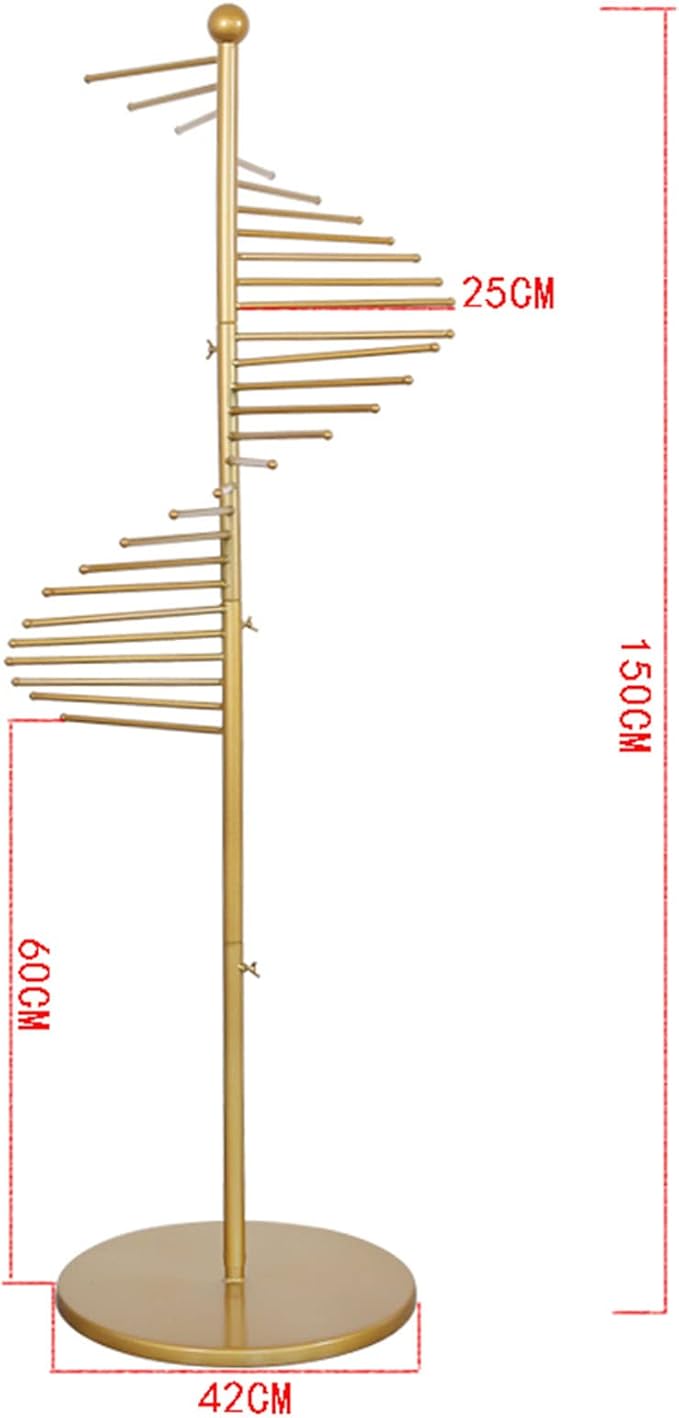 Floor-Standing Metal Spiral Scarf Display Stand, Creative Clothing Store Silk Scarf Shawl Storage Rack, Multi-Purpose Pants Rack Belt/tie Organizer Hanger Holder, Accessory Organizer Rack