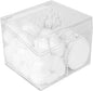 Adorila 2-Compartment Cotton Swab Holder with Easy-Open Lid Handle, Compact Clear Organizer for Bathroom Drawer & Vanity