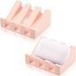 Cunhill 2 Pieces Silicone Soap Dish Self Draining Soap Dish Shower Waterfall Bar Soap Holder Tray with Drain Soap Saver for Kitchen Bathroom Accessories (Light Pink)