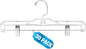 AMKUFO Pants-Hangers-with-Clips-30-Pack, 14 Inch Clear-Plastic-Skirts-Hangers-with-Adjustable-Clips for Shorts Jeans Trousers, Clothes-Hangers Non-Slip Clip-Hangers