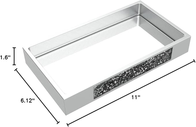 Creative Scents Silver Mosaic Bathroom Tray - Decorative Bathroom Vanity Tray - Perfume Tray for Dresser - Small Rectangle Mirror Tray for Perfume and Makeup - Bling Silver Bathroom Accessories